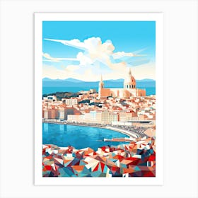 Marseille, France, Geometric Illustration 3 Art Print