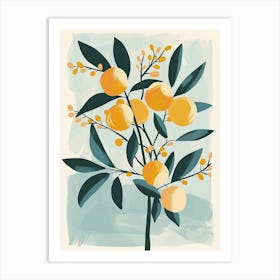 Peach Tree Flat Illustration 1 Art Print