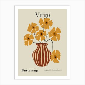 Virgo Buttercup Art Print