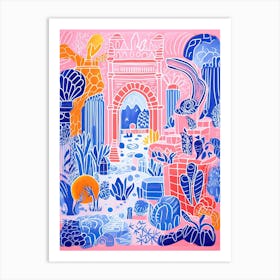 Majorelle Gardens Abstract Riso Style 3 Art Print