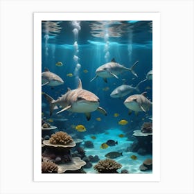 Sharks In The Ocean Art Print