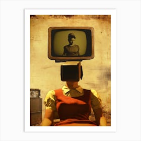 Tv Head 1 Art Print