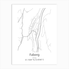 Faberg,Norway Minimalist Map Art Print