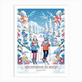 Breckenridge Ski Resort   Colorado Usa, Ski Resort Poster Illustration 1 Art Print