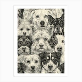 Perfectly Repeatable Artwork With Cute Dog Faces 43 Art Print