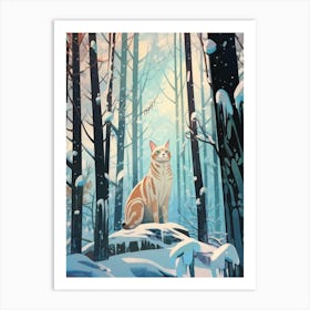 Winter Lynx 1 Illustration Art Print