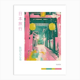 Nara Japan Retro Duotone Silkscreen 6 Art Print