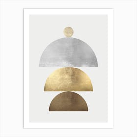 Golden geometric art 3 Art Print