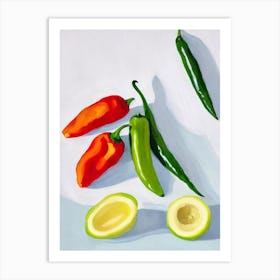 Jalapeno Pepper Tablescape vegetable Art Print