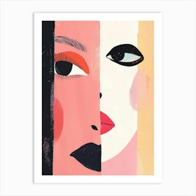 Two Women'S Faces 1 Art Print