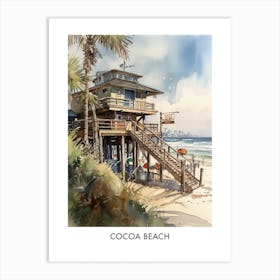 Cocoa Beach Watercolor 2travel Poster Art Print