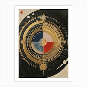 Planetary System Compass Art Print