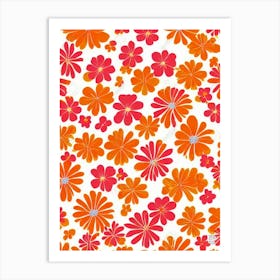 Vinca Floral Print Retro Pattern 1 Flower Art Print