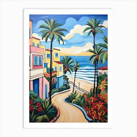 Huntington Beach, California, Matisse And Rousseau Style 2 Art Print