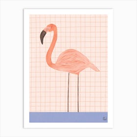 Flamingo With Square Art Print