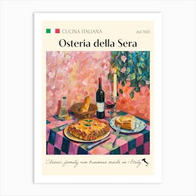 Osteria Della Sera Trattoria Italian Poster Food Kitchen Art Print