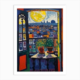 Window View Of London In The Style Of Fauvist 2 Art Print