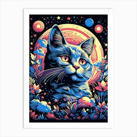 Nebula Whiskermelt, Psychedelic Cats series Art Print