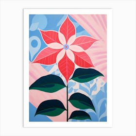 Poinsettia 1 Hilma Af Klint Inspired Pastel Flower Painting Art Print