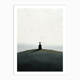 Meditating, Yoga, Minimalism Art Print