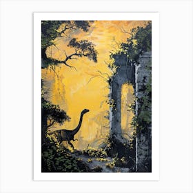 Dinosaur Silhouette Painting Art Print