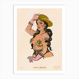 Rebel Romantics Lady Lawless Cowgirl Art Print
