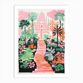 Jardin Botanico De Rio De Janeiro Gardens Abstract Riso Style 3 Art Print