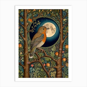 William Morris Robin In The Moonlight Art Print