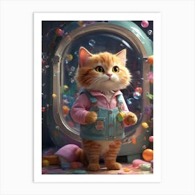 Cat In A Bubble Art Print