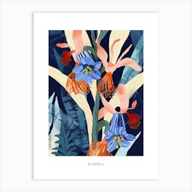 Colourful Flower Illustration Poster Bluebell 2 Art Print