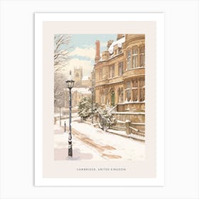 Vintage Winter Poster Cambridge United Kingdom 3 Art Print