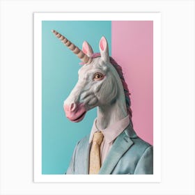 Toy Pastel Unicorn In A Suit 2 Art Print