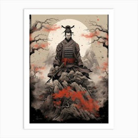 Japanese Samurai Illustration 21 Art Print
