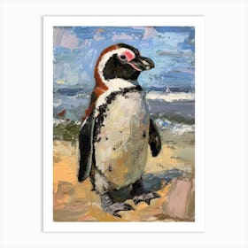 African Penguin Volunteer Point Oil Painting 4 Art Print