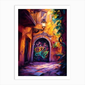 Hidden Door Colorful Street Art Art Print