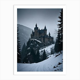 Castle In The Snow Eerie Echoes in the Carpathians Art Print