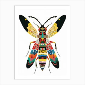 Colourful Insect Illustration Wasp 5 Art Print