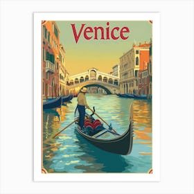 Aihrgdesign A Vintage Travel Poster Of Venice 4 Art Print