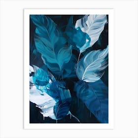 Blue Feathers 1 Art Print