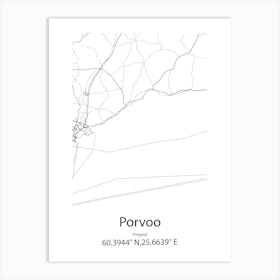 Porvoo,Finland Minimalist Map Art Print