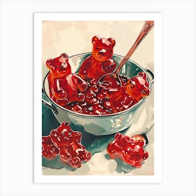 Red Gummy Bears Vintage Advertisement Illustration 1 Art Print