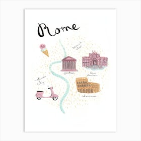 Rome Map 1 Art Print