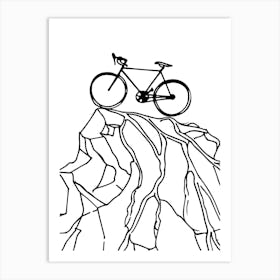 Mountain Bike Minimalist Line Art Monoline Illustration Art Print