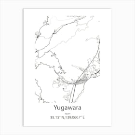 Yugawara,Japan Minimalist Map Art Print