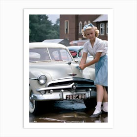 50's Era Community Car Wash Reimagined - Hall-O-Gram Creations 11 Art Print