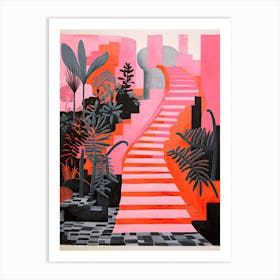 Villa Taranto Gardens Abstract Riso Style 3 Art Print