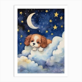 Baby Puppy 1 Sleeping In The Clouds Art Print