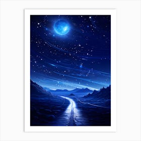 Blue Sky With Stars Art Print