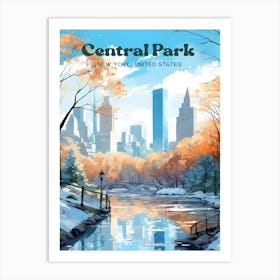 Central Park New York Serene Modern Travel Art Art Print