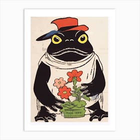 Frog In The Garden,  Matsumoto Hoji Inspired Japanese 5 Art Print